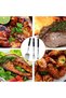 BBQ Tool Set, Outdoor BBQ Accessories | Three-piece SS Tongue Fork Set for BBQ - Tongue for Indoor BBQ & Grilling of Steaks - 3
