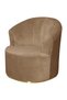 Velvet Banquet Swivel Barrel Chair Cover Medieval Modern Round Club Armchair Solid Decorative Living Room Kitchen Single Sofa Brown