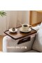 1 item - Sofa armrest table - Folding side table with clip - Large sofa cup holder - Adjustable small coffee table - Rectangular sofa table - Brown - 4