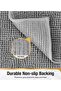 Non-slip chenille bathroom rug 40 x 60 cm - Soft and absorbent shower mat for bathroom or toilet - Machine washable - 3