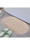 Non-slip suction cup shower mat, oval bathroom mat, Geschikt voor bathtub and shower enclosure, anti-fall massage foot mat - brown - 3