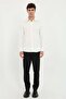 Men's Slim Fit Long Sleeve Cream Shirt - 3