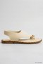 Flip Flop Sandals with Gold Buckle Detail 100 Cream - 2