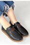 Guot Black Leather Lace-Up Ballerina Shoes - 3