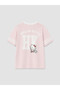 Xside Pink Printed 100% Cotton Women's T-Shirt - 6