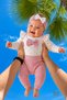 Baby Girl 3-Piece Set - Heart Print Ruffle Bow Bodysuit, Pants, and Bandana Set - 4