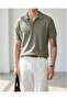 Men's Textured Knit Polo Shirt, Short Sleeve Old-Money Style - 4