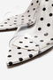 Women's Ecru Polka Dot Detailed Pointed Toe Thin Heeled Transparent Strap Slippers Sona - 5