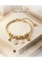 Women's Steel Charm Bracelet Premium Series with Fatma Ana's Hand, Star and Butterfly Figures - 3