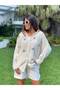 Bol Cut Oversize Stone Embroidered Linen Shirt