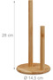 Standing kitchen paper towel holder - bamboo - with baffle - 28 x 14.5 cm - natural color - 4