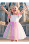 Girls Mesh Tulle Ruffled Sleeve Dress - 3