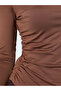 Pack of 2 - Long Sleeves Round Neck Ruched Fitted Knit Top - 5