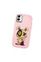 Samsung Galaxy A04E Compatible Case Camera Protector Pink Silicone Couple Phone Case with Character Pattern - 3