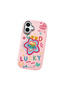 iPhone 16 Plus Compatible Case with Camera Protector Pink Silicone Couple Phone Case with Heart Pattern - 3