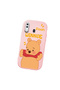 Samsung Galaxy A30 Compatible Case Camera Protective Pink Silicone Couple Phone Case Bear Patterned - 3
