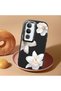 Vivo Y19S Compatible Case Camera Protector Black Silicone Couple Phone Case with Floral Pattern - 2
