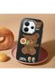 Redmi Note 14 4g Compatible Case Camera Protector Black Silicone Couple Phone Case Bear Pattern - 2