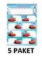 5 Pack Blue Themed Race Car School Schedule Book with Timetable 3 Pages 24 Pieces