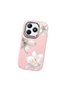 Realme Note 60 Compatible Case Camera Protector Pink Silicone Couple Phone Case with Floral Pattern - 3