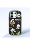Poco X6 5g Compatible Case Camera Protector Black Silicone Couple Phone Case Panda Patterned