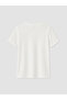 White Crew Neck Beaded Embroidered Blouse - 3