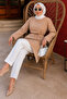 Tie-Waist Asymmetrical Cut Tunic Tsd260265 Camel - 3