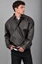 Elastic Waist Oversize Faux Leather Coat Bl 1731_50379-1 - 5