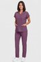 Women's V-Neck Bat Sleeve Light Plum, Plum, Fuchsia, Purple, Powder Pink Linda Scrubs Set - 2