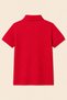 Children's Unisex Red Short Sleeve Polo Collar T-Shirt 100% Cotton Lakos Fabric - 4