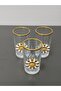 3-Piece Coffee Water Glass with Daisy Figure - 3