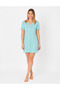 Women's Plus Size V-Neck Full Button Nightgown(Dress) Short Sleeve 90% Cotton 10% Lycra - 2