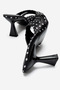 Women's Cross-Strapped Polka Dot Heeled Slippers Lorena - 5
