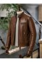 Men's Black Genuine Leather Coat - 4