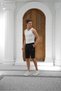 Black Men's Shorts with Cargo Pocket Print Detail, Regular Fit - 8