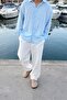 Elastic Waist Linen Trousers - 5