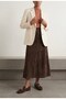 Bead Loafer Women's Brown Tasseled Beaded Detailed Suede Ballerina Shoes - 5