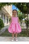 Girl's Pink Floral Balloon Puffy Birthday Evening Dress - 2