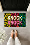 Knock Knock Leopard Patterned Colorful Digital Printed Door Mat 70X45 cm