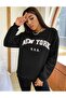 Women's New York U.S.A Printed Crew Neck Unisex Oversize Sweatshirt
