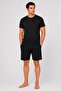 Premium Men's Large Size Logo 100% Cotton Comfortable Fit Short Sleeve Shorts Pajama Set