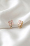 Premium Clip Earrings with Zircon Stone Flower Design, No Piercing Required, No Ear Hole Needed - 2