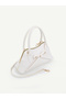 White Shk335 Bow Detailed Zippered Long Strap Women's Hand, Arm and Shoulder Bag - 3