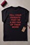 Men's Oversize T-Shirt Big Fan Printed Black – Crew Neck, Comfortable Fit, 100% Cotton - 6