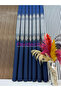 Platinum Navy Blue Detailed Panel Backdrop Curtain 1X3 with Narrow Pleats [Single Panel] Does Not Need Ironing, Suitable for Any Room - 2
