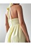 Women's Sari Halter Neck Button Detailed Backless Midi Poplin Dress - 3