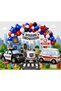 Rescue Team Police Ambulance - Happy Birthday Balloon Chain Party Concept, Police Car and Ambulance Foil Balloon Kids Party Supplies - 6