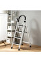 Foldable White 4 Step Ladder Aluminum Alloy Sturdy Rustproof Step Stool Space Saving Compact Design for Kitchen Office - 4