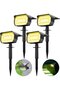 4-pack solar spotlights 72 LEDs warm white.