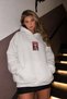 Women's Oversize Sweatshirt Hoodie Weird Fashion Printed White – Hooded, 3 Strands, Kangaroo Pocket - 3